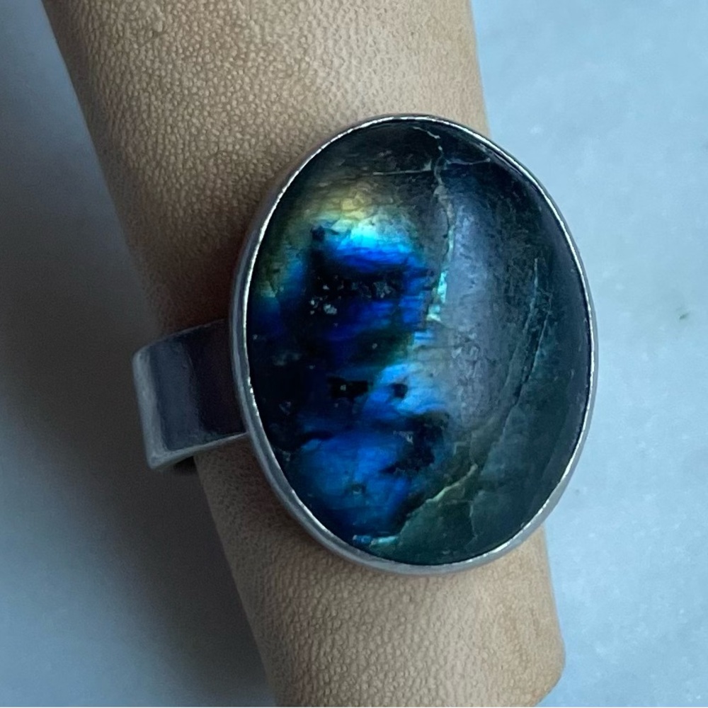 Baroni | Adjustable Silver Labradorite Ring - image 7